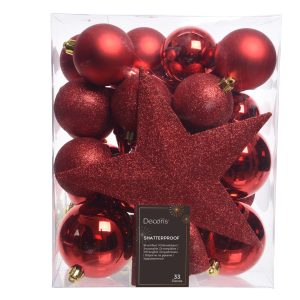 Lot de 33 boules rouge