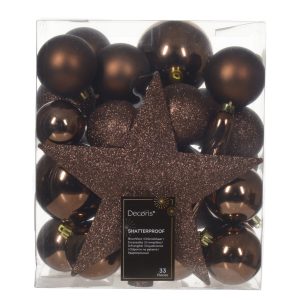 Lot de 33 boules marron espresso