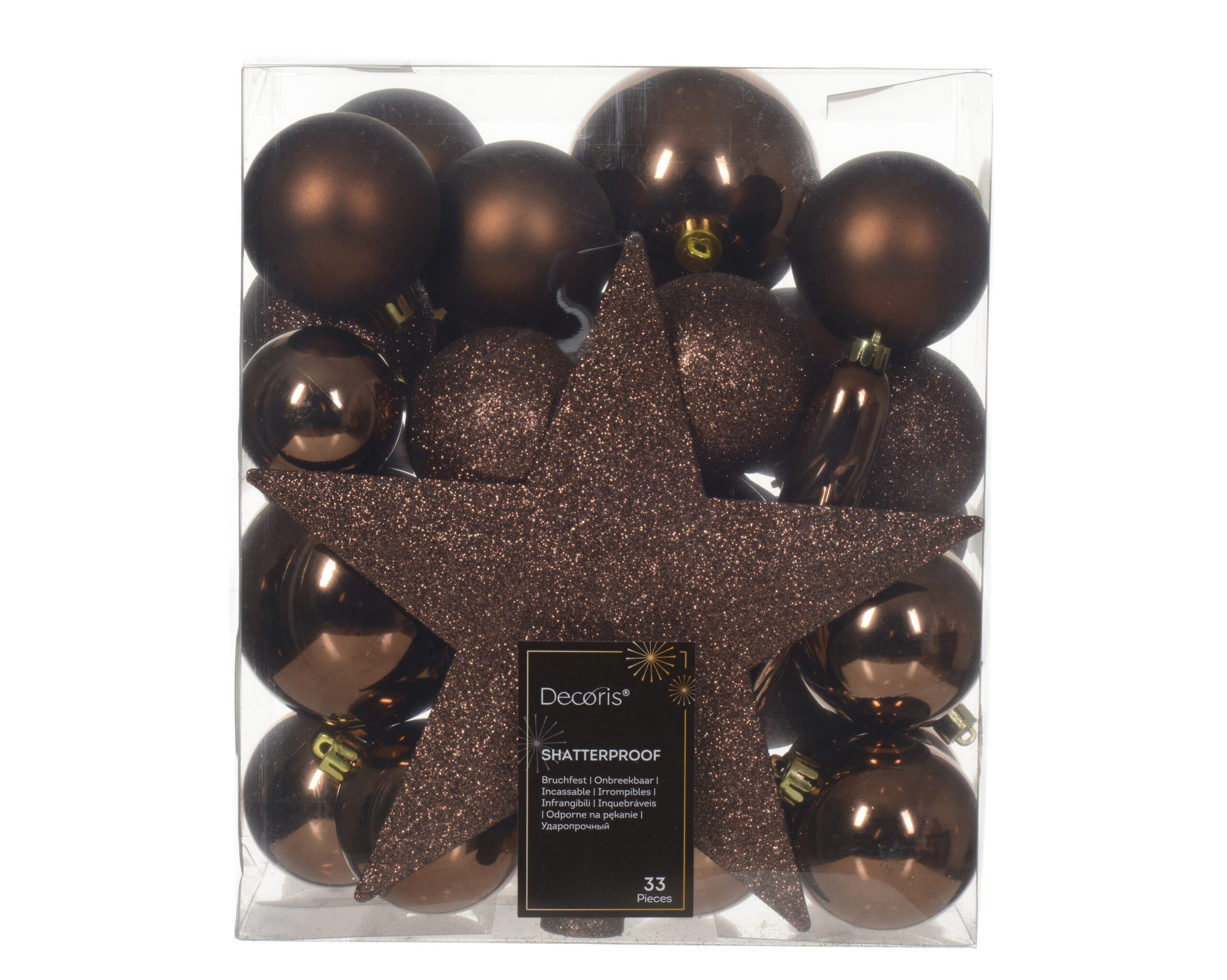 Lot de 33 boules marron espresso