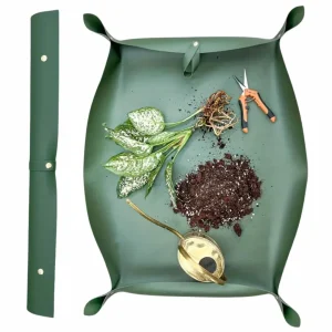 Grand Tapis de Rempotage en Simili Cuir Vert pour Plantes