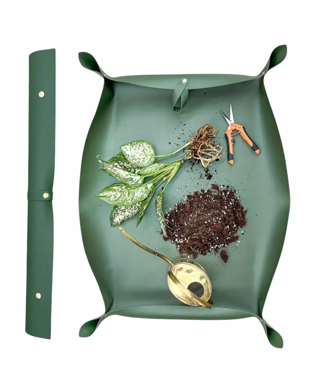 Grand Tapis de Rempotage en Simili Cuir Vert pour Plantes