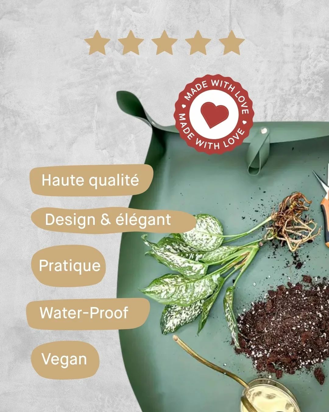 Grand Tapis de Rempotage en Simili Cuir Vert pour Plantes – Image 2