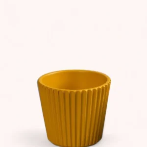 Cache-pot Céramique dentelé jaune