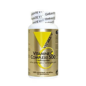 Vitamine C complexe action prolongée 500 mg avec bioflavonoïdes  100 comprimés sécabless