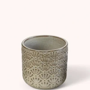 Cache-pot Céramique fleur beige