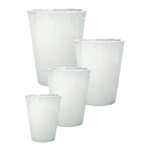 Pot Costa conique haut émaillé blanc