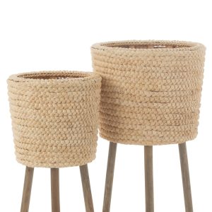 Cache Pot sur pied Roseau