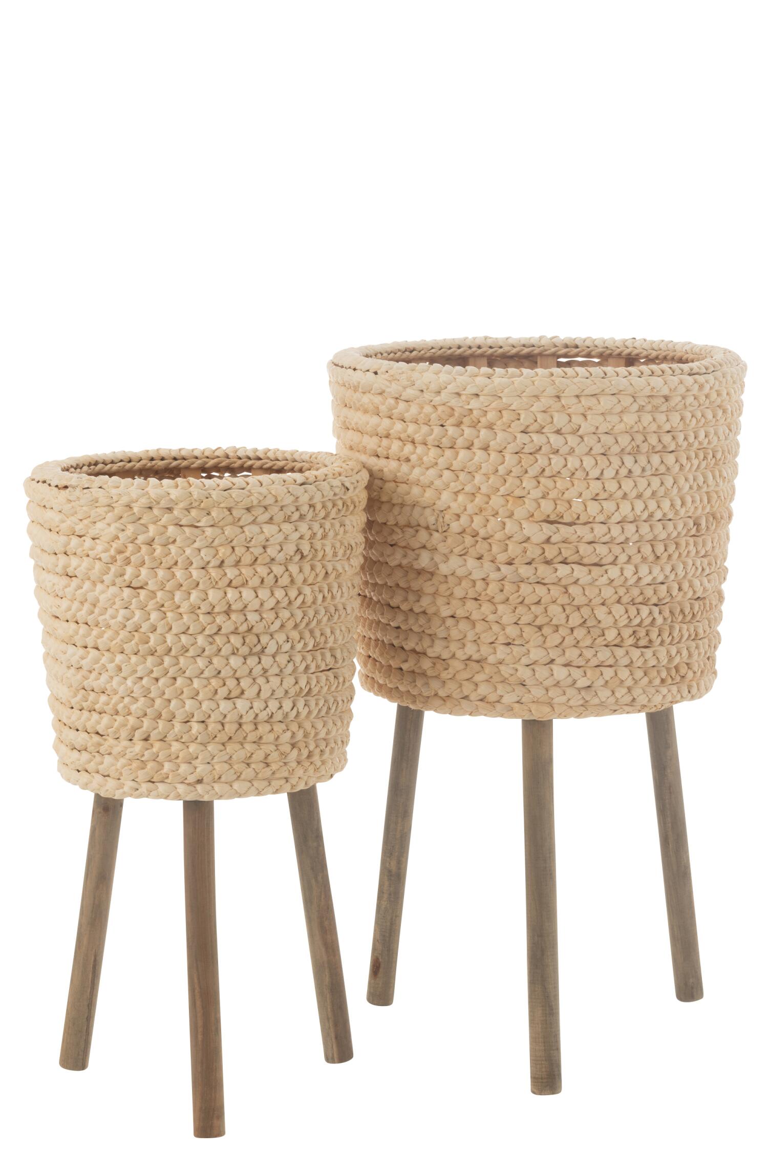 Cache Pot sur pied Roseau