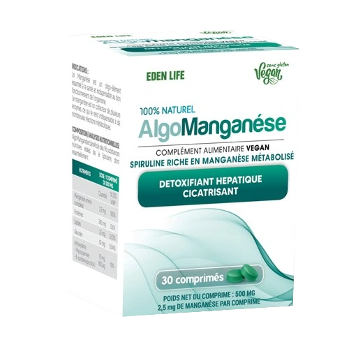 ALGOMANGANESE– 30 Comprimés 500 mg- Spiruline