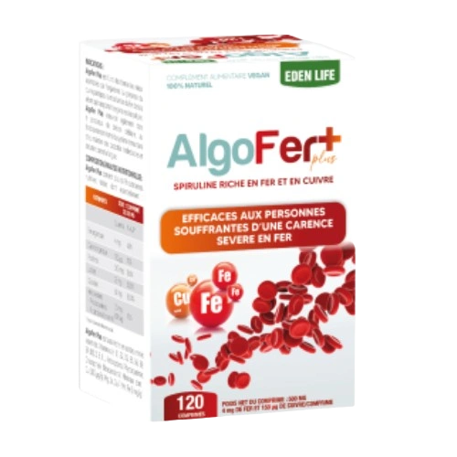 AlgoFer Plus – 180 comprimés – Spiruline – Eden Life