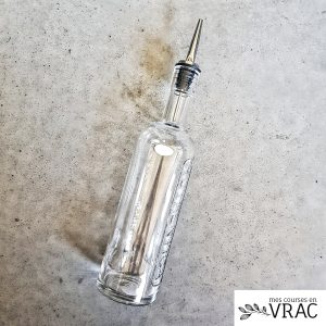 Bouteille à huile en verre + bec verseur