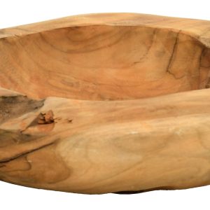 Corbeille en teck naturel