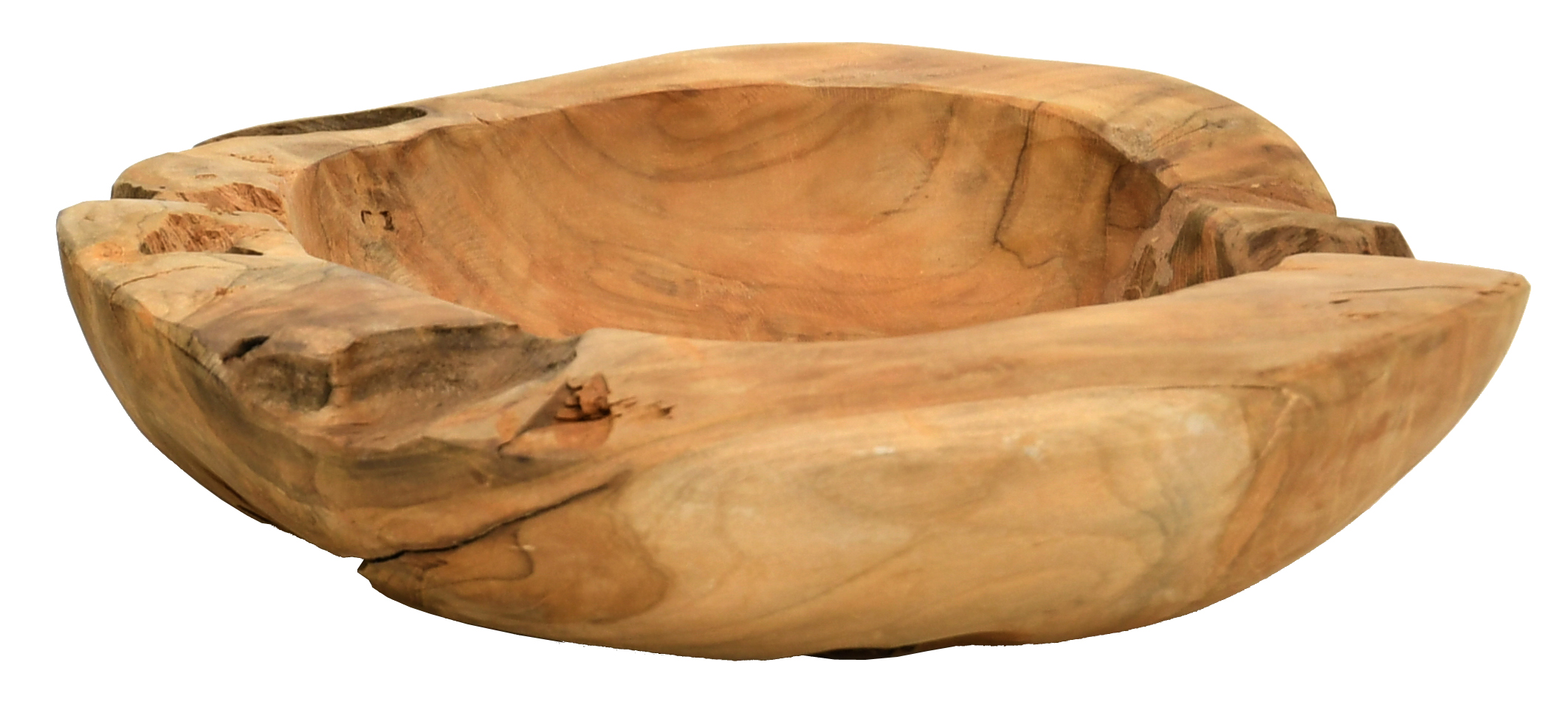 Corbeille en teck naturel