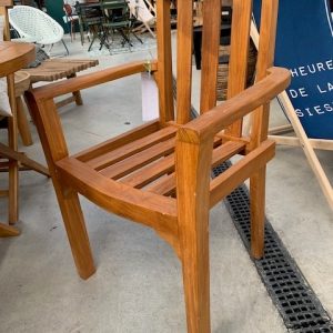 Chaise Teck avec accoudoirs