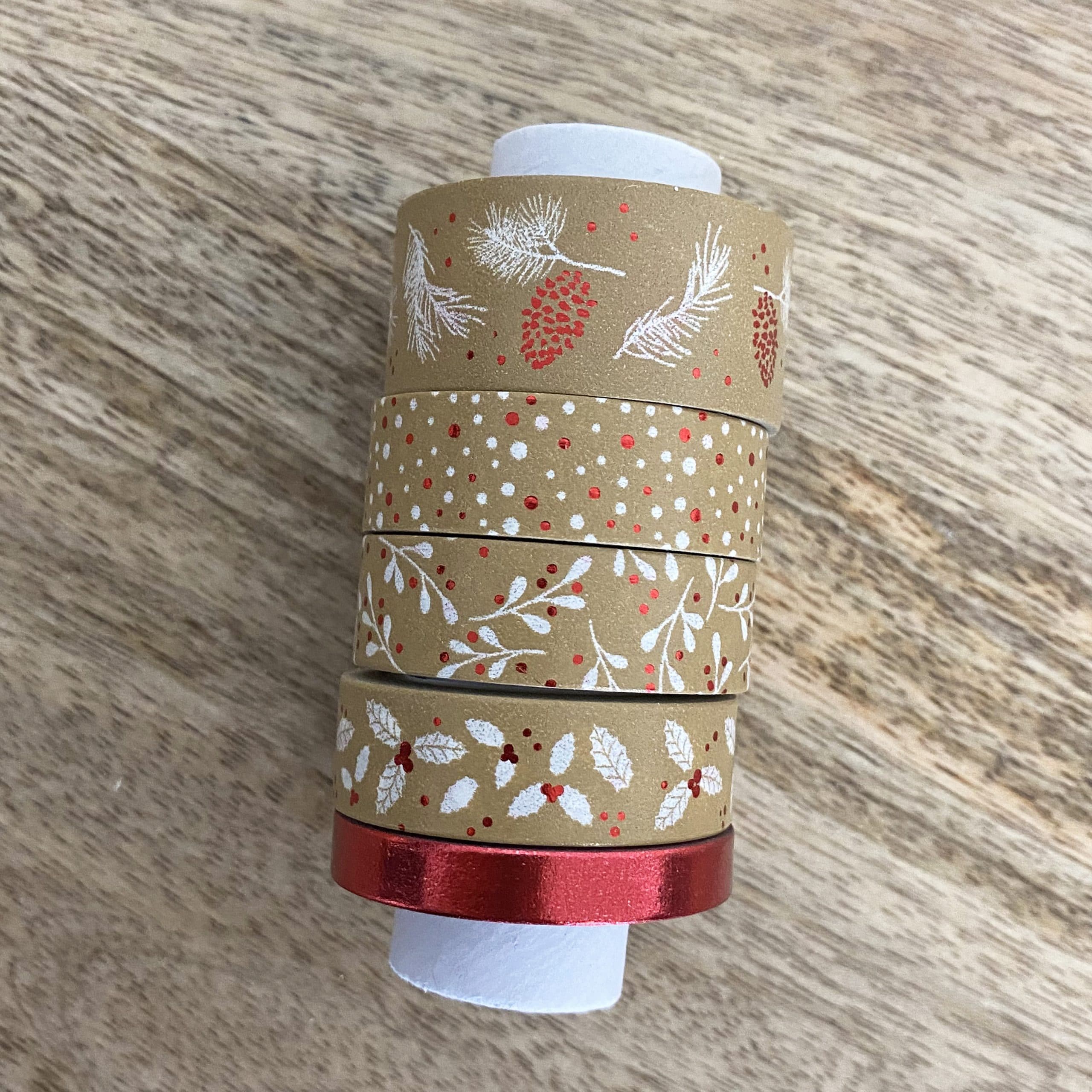 Ruban adhésif décoratif de Noël – Rouge / Blanc – Image 2