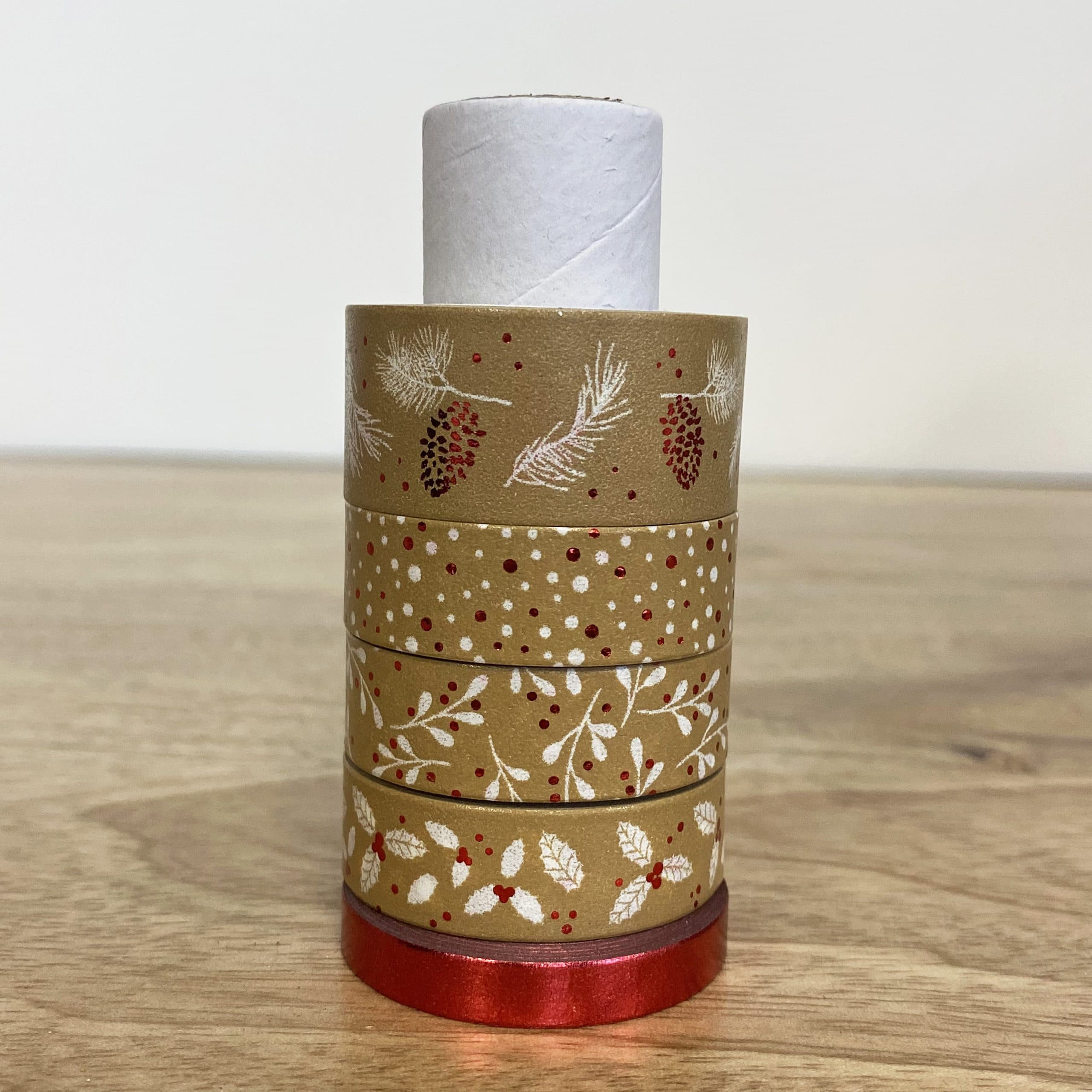 Ruban adhésif décoratif de Noël – Rouge / Blanc