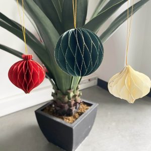 Décoration alvéolée boules de Noel – Set de 3