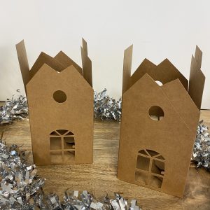 Kit créatif : Village de maisonnettes en kraft à construire