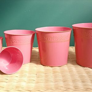 Cache Pot Impérial Lin Rose d’Antan