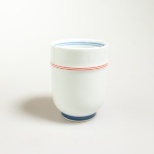 Hasami porcelain ‘Yumeji’ cup with red border