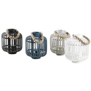 Lanterne en bambou peint et verre