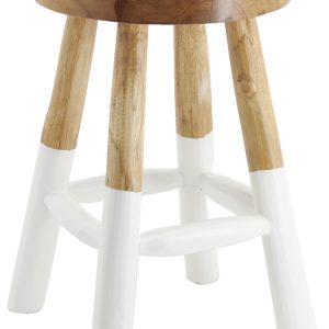 Tabouret Teck Blanc