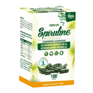 Spiruline – 100 Gélules 500 mg – EDEN LIFE