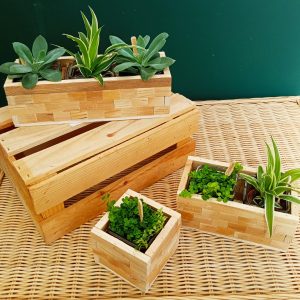 Cache Pot carré bois