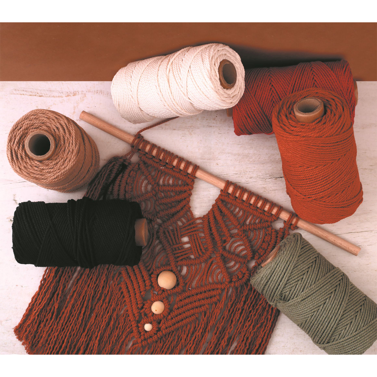 Bobine de fil de coton câblé recyclé – Noir – Image 2