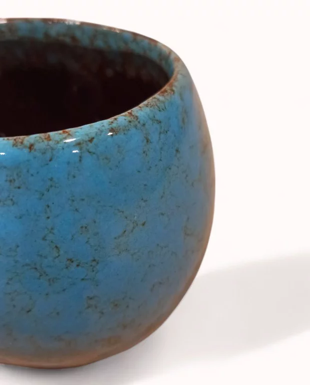 Cache-pot Céramique rond bleu – Image 5