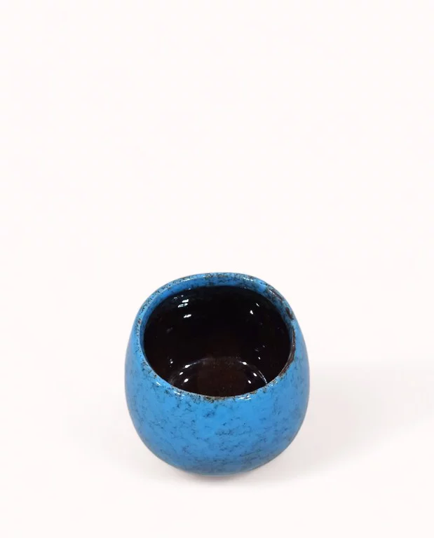 Cache-pot Céramique rond bleu – Image 4