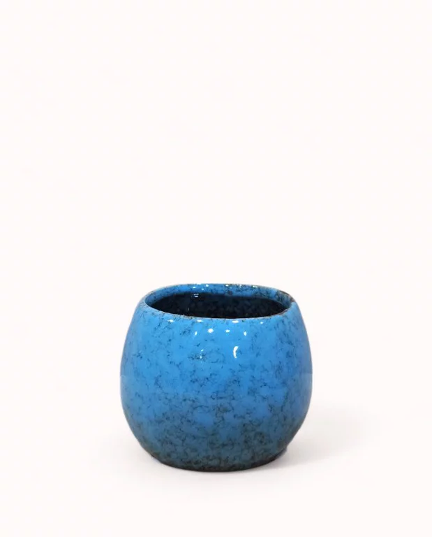 Cache-pot Céramique rond bleu – Image 6