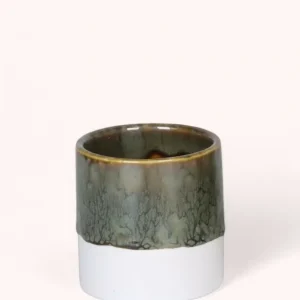 Cache-pot Céramique vert et blanc