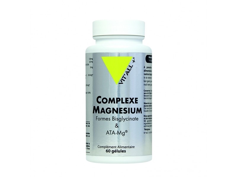 Complexe Magnésium bisglycinate -B6 – 60 Gélules végétales