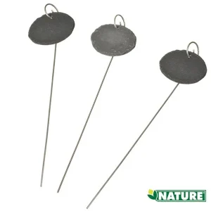 3 étiquettes en ardoise ovales avec tuteur