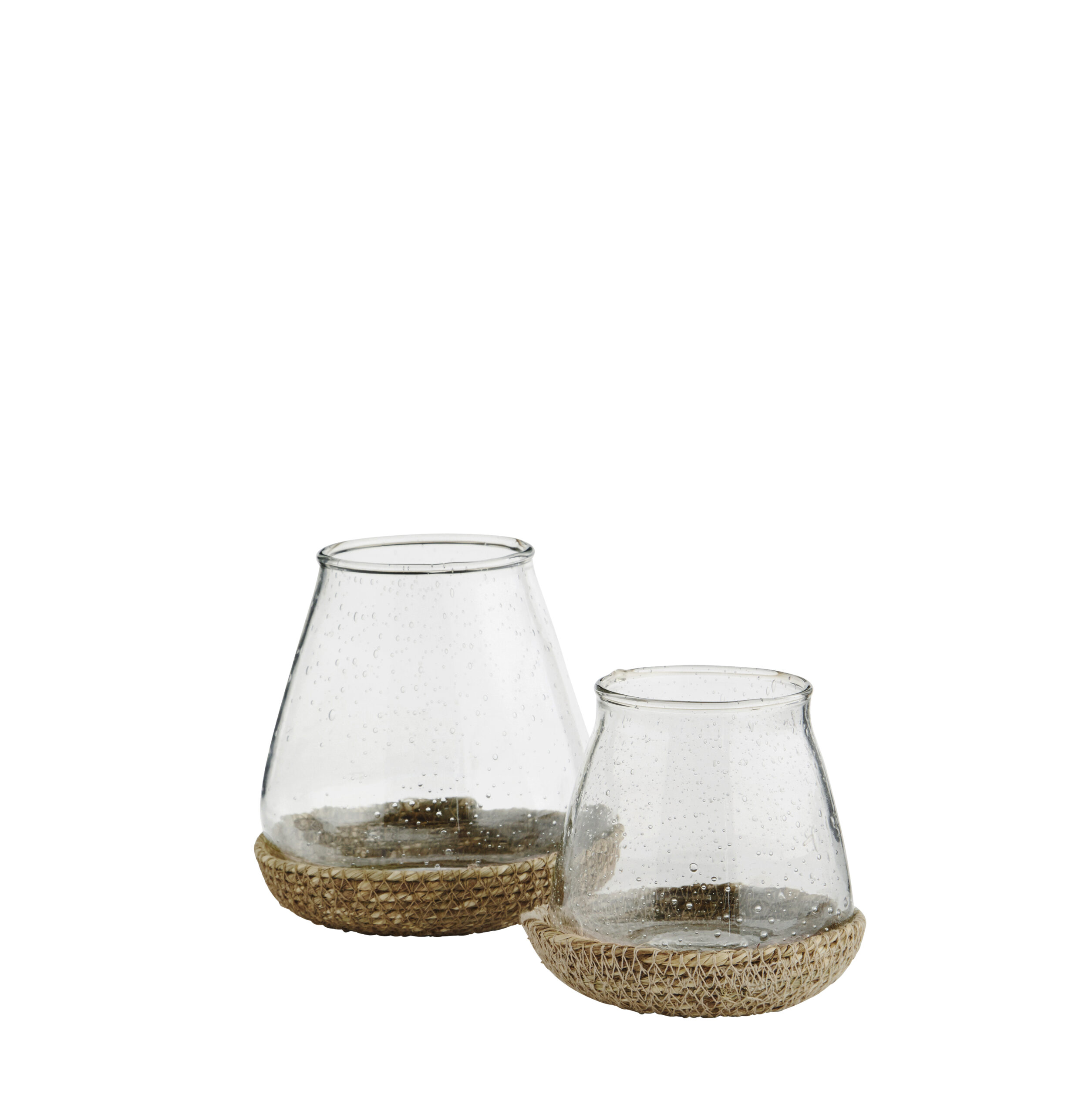 Photophore verre et jute Madam Stoltz