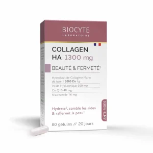 Biocyte Anti-rides Collagen HA 1300mg Beauté et Fermeté 80 Gélules Aucune valeur de notation Lien sur la même page. (0)