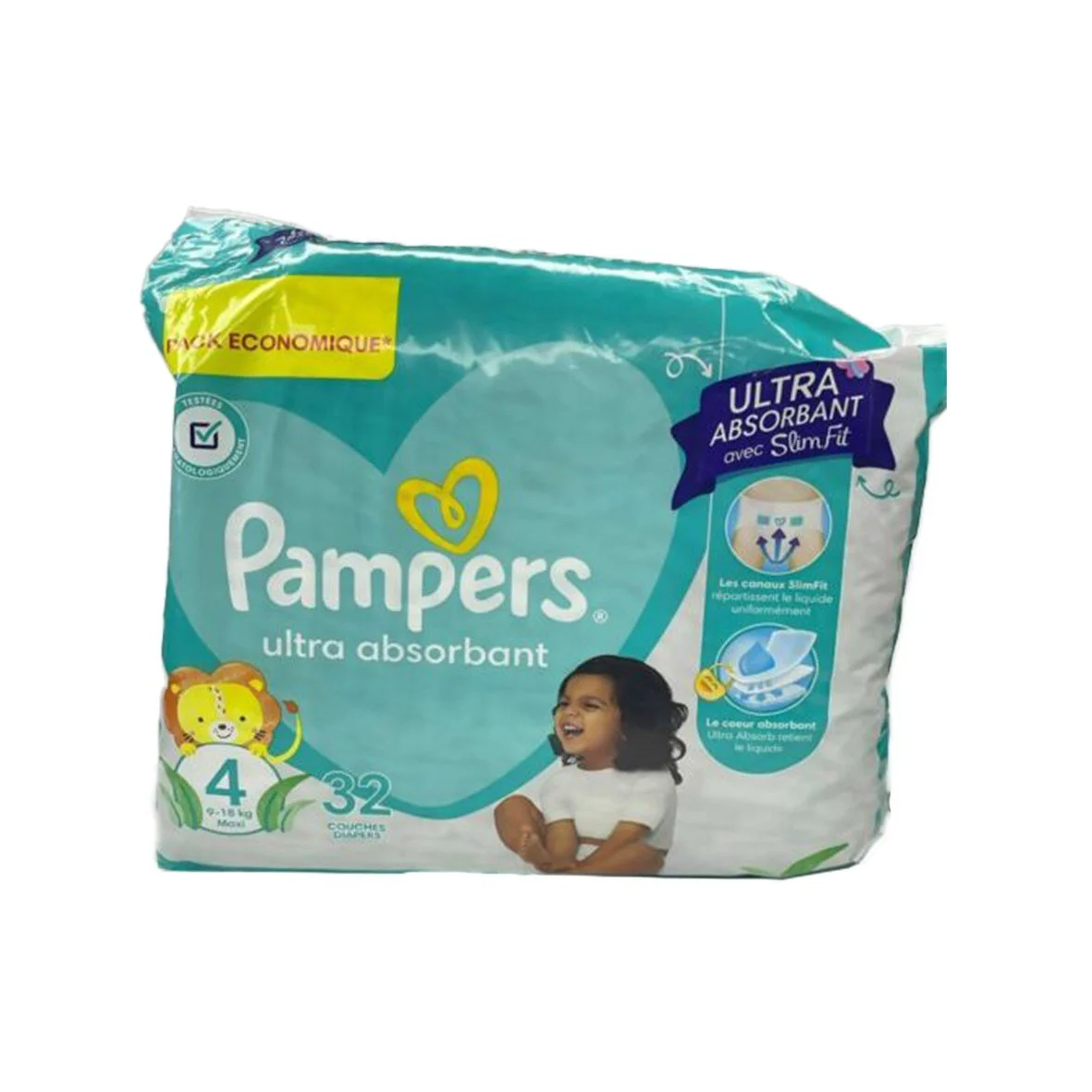 PAMPERS Ultra Absorbant Maxi 32 Couches T4 (9-18 kg)
