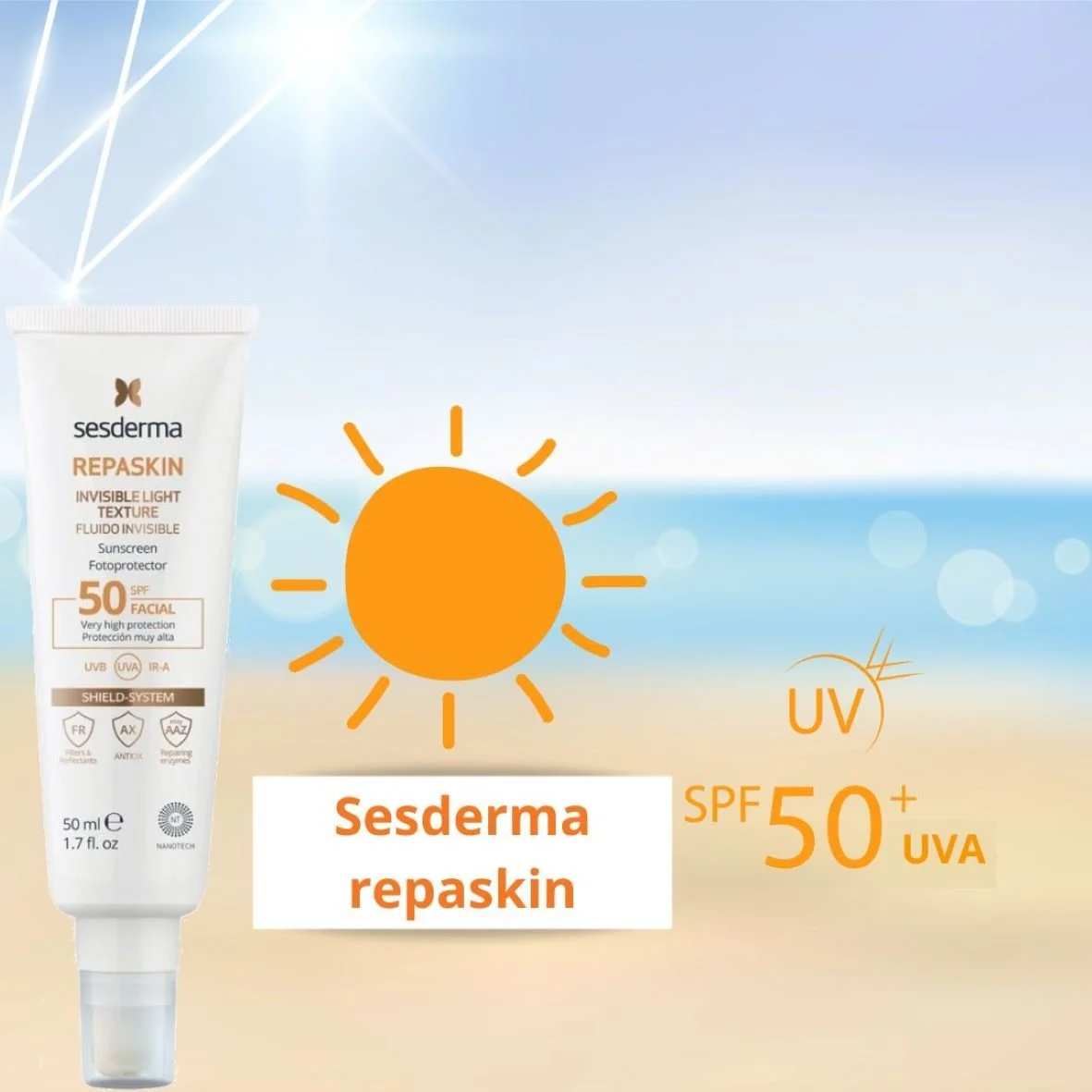 SESDERMA Repaskin Ecran solaire Photoprotecteur SPF 50 – Image 4