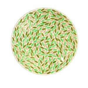 Bain d’oiseaux en mosaïque de feuilles vertes