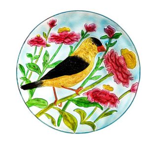Bain d&rsquo;oiseaux en verre – chardonneret