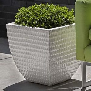 Pot carré dimple antique white