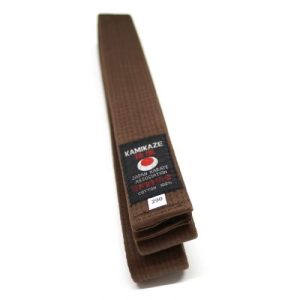 Ceinture Marron de karaté Kamikaze  première qualité en coton Prix : 30,00 euros