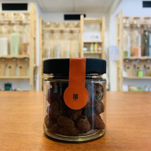 Fèves de cacao caramélisées et enrobées de cacao