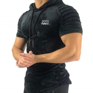 Homme velours Tee shirt noir BodyTrainerz Prix : 42,00 euros