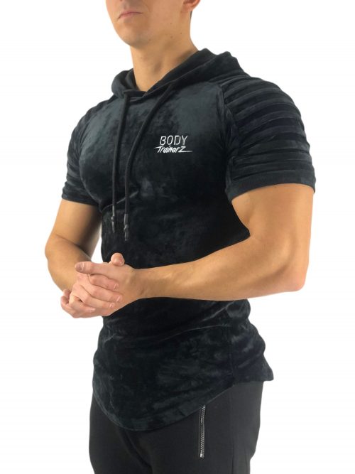 Homme velours Tee shirt noir BodyTrainerz Prix : 42,00 euros