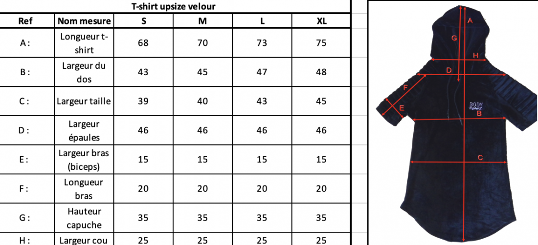 Homme velours Tee shirt noir BodyTrainerz Prix : 42,00 euros – Image 8