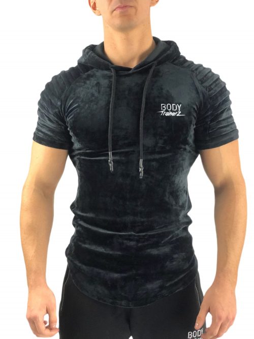 Homme velours Tee shirt noir BodyTrainerz Prix : 42,00 euros – Image 2