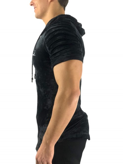 Homme velours Tee shirt noir BodyTrainerz Prix : 42,00 euros – Image 3
