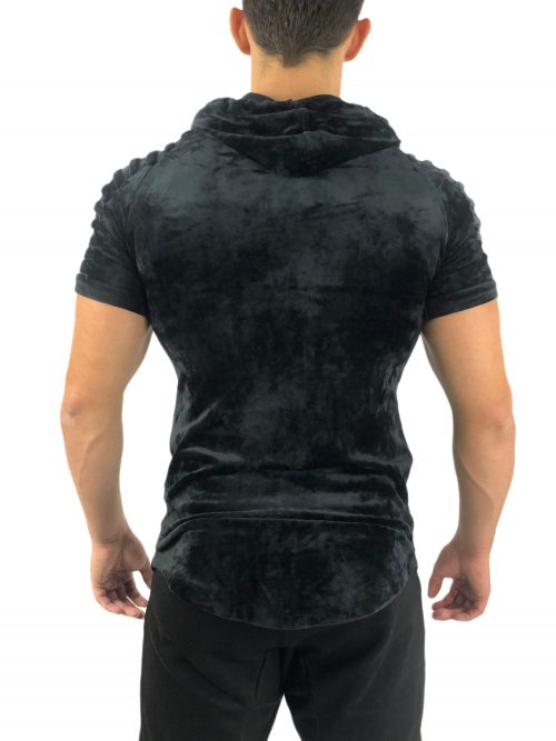 Homme velours Tee shirt noir BodyTrainerz Prix : 42,00 euros – Image 4